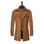 Cross-border hot-selling autumn/winter men's business wool coat, fashionable double-collar standard wool coat for men 01