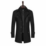 Cross-border hot-selling autumn/winter men's business wool coat, fashionable double-collar standard wool coat for men 01 - Image 3