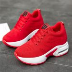 Shoe factory wholesale spring soft bottom mesh breathable inner height increase women's shoes sports running shoes platform shoes summer casual shoes - Image 4