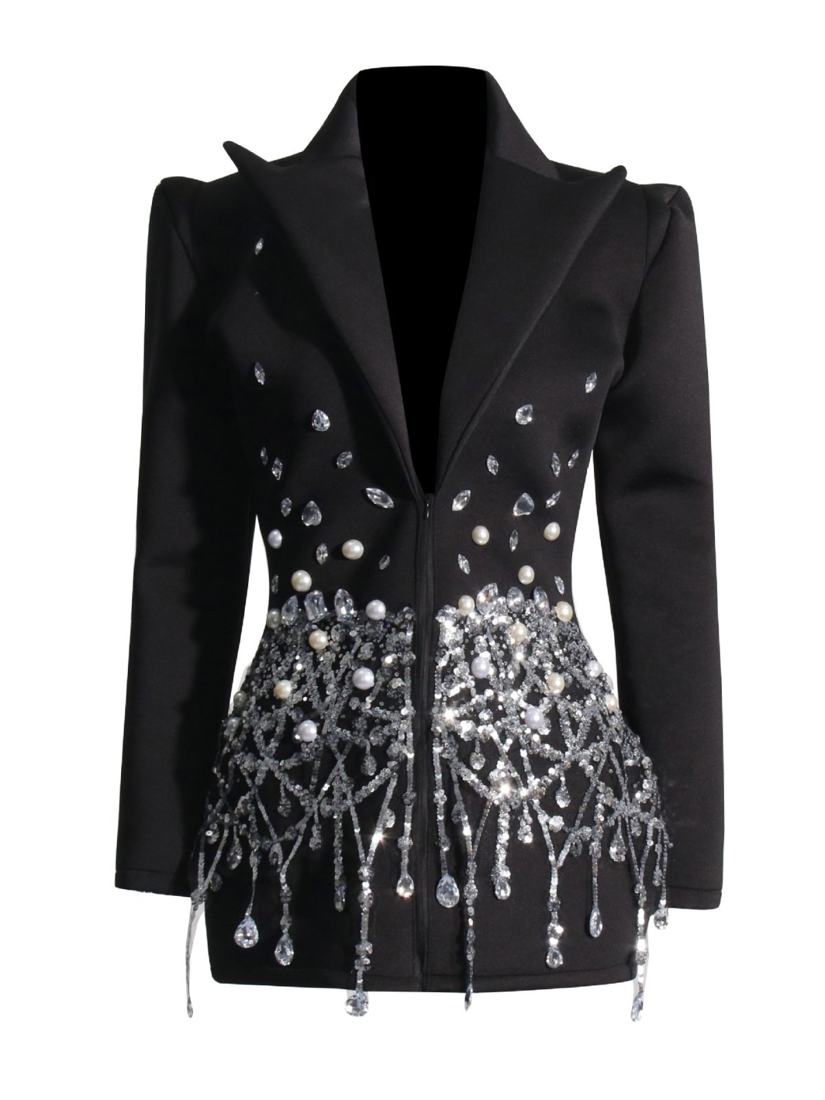 European and American celebrity suit dress 2026 summer new socialite heavy industry rhinestone embellished design dress - Image 5
