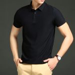 Large size high-end seamless ice silk polo shirt men's multi-color 2026 summer trendy brand lapel polo business short sleeve men - Image 2