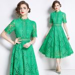 6947 ladies lace dress women's summer crochet embroidery design sense of daughter temperament skirt - Image 5