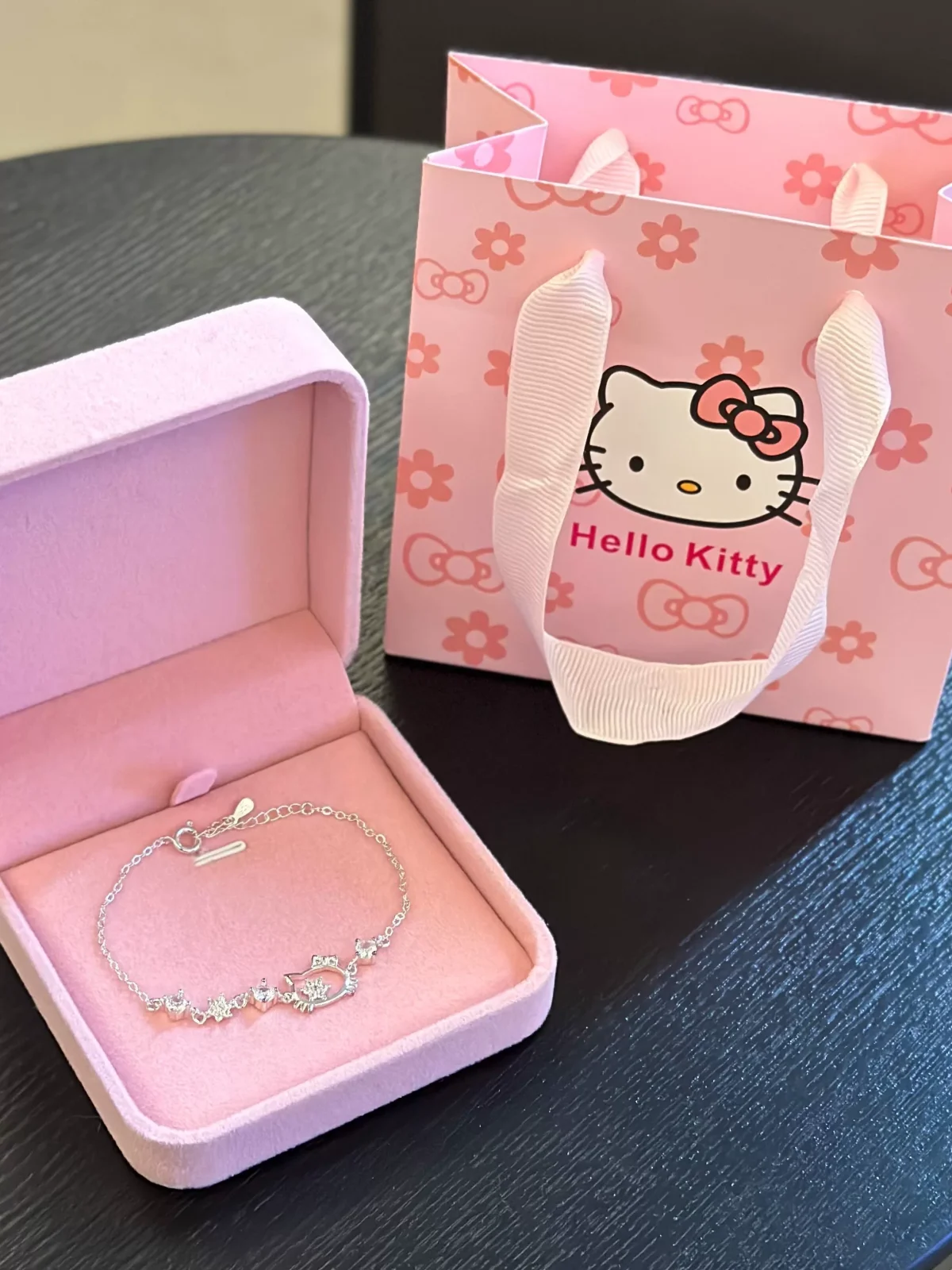 Birthday gift Kitty cat bracelet women's young niche light luxury Japanese and Korean student silver bracelet for girlfriend - Image 1