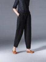 [55,000 Collections] Pure Cotton Wide-Leg Pants Women's Summer 2025 Loose Plus Size White Harem Pants Slim and Casual - Image 3