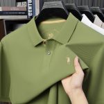 100% cotton lapel short sleeve summer new young and middle-aged men's high-end temperament embroidered POLO Paul shirt - Image 5