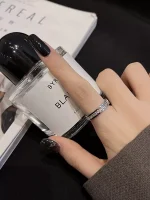 Baby's breath ring female niche design couple pair ring plain ring titanium steel ring women's light luxury high-end tail ring ring - Image 3