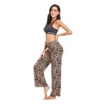 European and American women's comfortable pajamas, soft and comfortable casual pants, drawstring elastic waist wide-leg yoga palazzo - Image 5