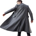 Cross-border 2023 new foreign trade british men's long trench coat woolen coat wish men's tweed jacket - Image 5