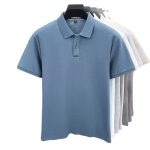 High-quality collared middle-aged and youth clothing, foreign trade trendy brand embroidery, 70% cotton, no-iron-free polo shirt, men's short-sleeve top - Image 5
