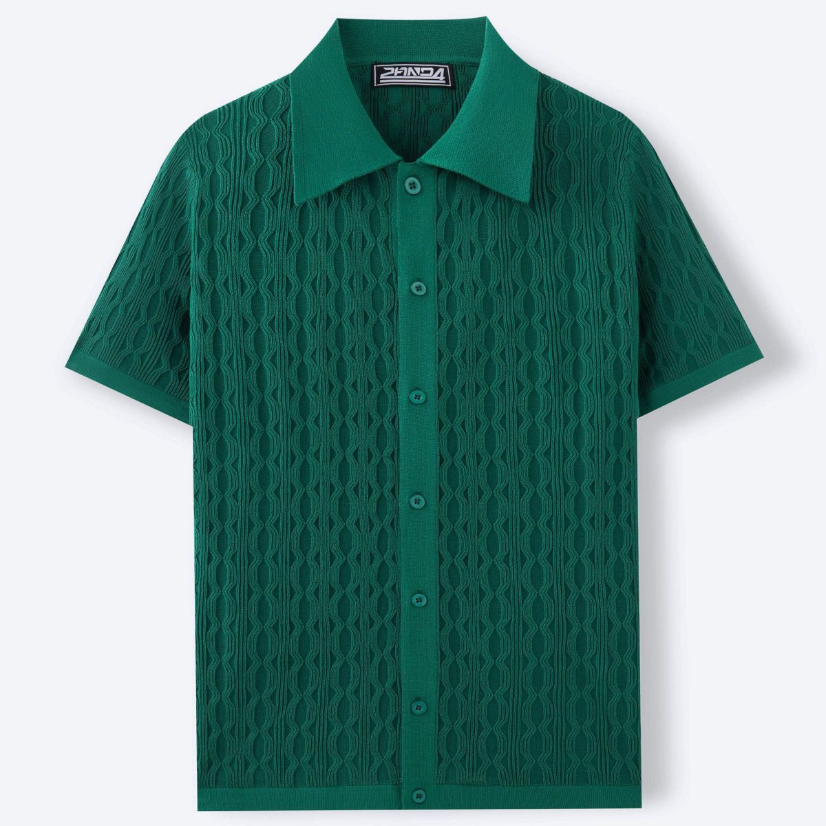 Foreign trade men's clothing European and American summer casual knitted shirts men's jacquard short-sleeved cardigans business polo shirts SY0084 - Image 2