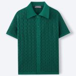 Foreign trade men's clothing European and American summer casual knitted shirts men's jacquard short-sleeved cardigans business polo shirts SY0084 - Image 2