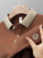 POLO Men's T-Shirt Short Sleeve Casual Light Luxury Business Summer New Lapel Embroidered Top Half-sleeved Dad Fashion - Image 3
