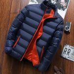 Foreign trade cross-border new men's stand-up collar cotton clothes men's Korean version of youth casual simple zipper color-blocking cotton clothes wholesale - Image 2
