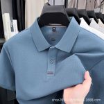 High-quality collared middle-aged and youth clothing, foreign trade trendy brand embroidery, 70% cotton, no-iron-free polo shirt, men's short-sleeve top - Image 4