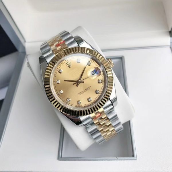 41MM Datebook Imitation Mechanical Running Seconds Movement Automatic Solid Steel Band Men's Watch Waterproof Luminous Watch Wholesale