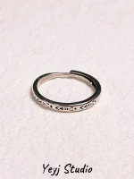 Niche vintage mermaid ring boys' high-end sense cool wind opening adjustable little finger ring girls' ring couple - Image 2