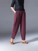 [55,000 Collections] Pure Cotton Wide-Leg Pants Women's Summer 2025 Loose Plus Size White Harem Pants Slim and Casual