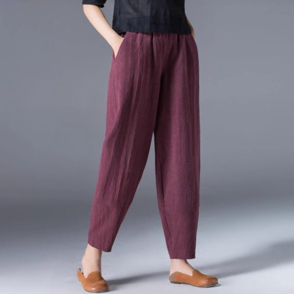 [55,000 Collections] Pure Cotton Wide-Leg Pants Women's Summer 2025 Loose Plus Size White Harem Pants Slim and Casual