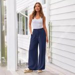 LILLUSORY Women's Linen Summer Palazzo Pants Flowy Wide - Image 3