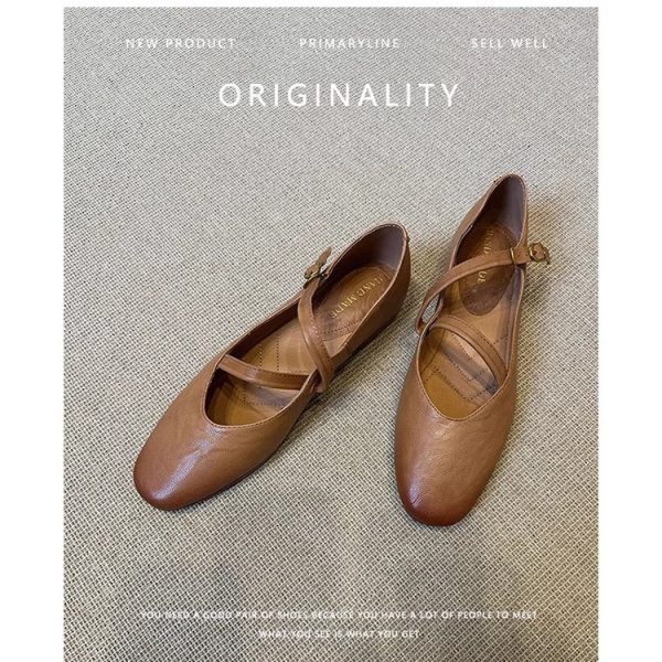 Gaga is good to wear Mary Jane shoes, 2024 new retro PU leather women's shoes, autumn flats, versatile small leather shoes, single shoes
