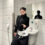 American vintage spicy girl stand-collar cropped jacket top, autumn/winter slimming versatile zipper studded top - Image 3