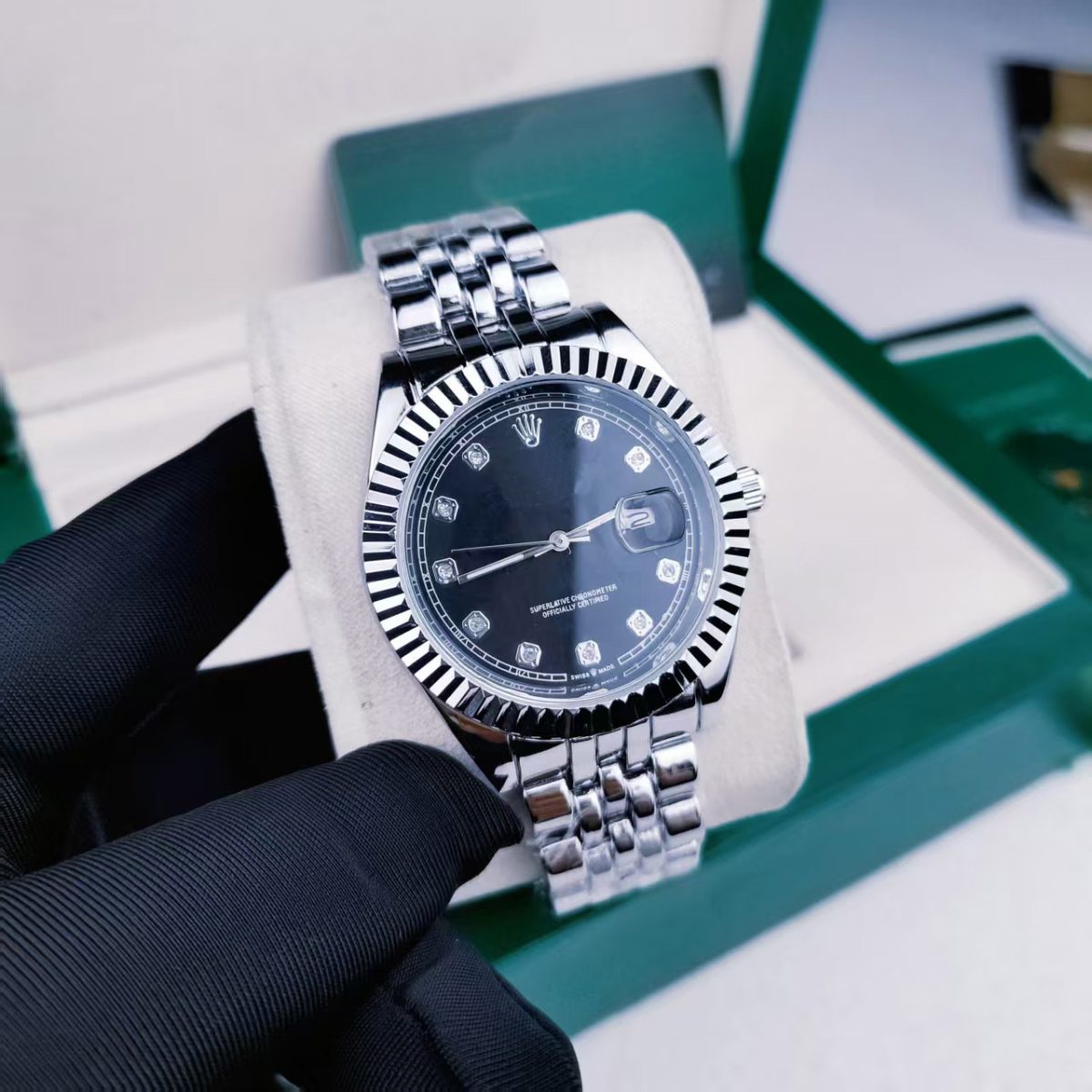 Log Water Ghost Foreign Trade Wholesale Log 41mm Non-mechanical Men's Quartz Watch Solid Steel Band Luminous Waterproof Watch - Image 2