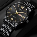 Watches Men's Chinese and English Calendar Ultra Thin Luminous Waterproof Solid Belt Steel Band Alloy Fashion Watch Gifts Authentic - Image 4