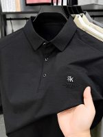 Mulberry silk short-sleeve T-shirt for men, with a turn-down collar, summer high-end men's loose, sweat-absorbing, breathable, trendy quick-dry poIo shirt - Image 5