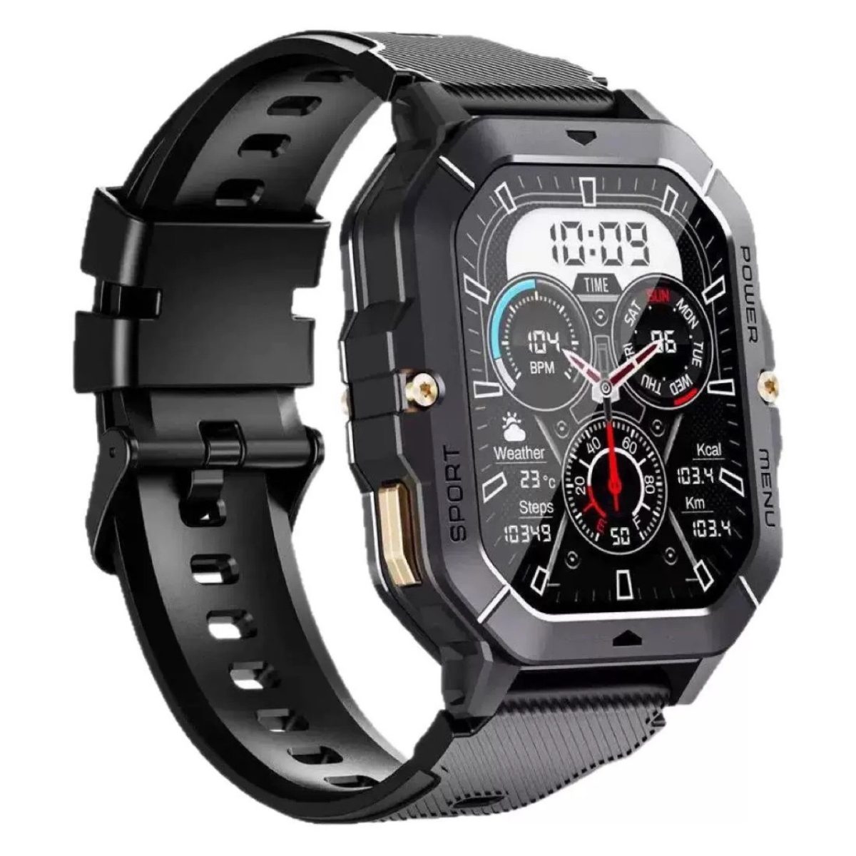 Cross-border bestseller C28 smartwatch, outdoor rugged sports watch, Bluetooth calling, heart rate and blood pressure call reminders - Image 3