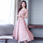 2025 summer new middle-aged ice silk long dress with wide hem, elegant slimming floral long dress for women - Image 4