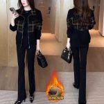 2025 winter new jacket women's long sleeve fashion temperament zipper jacket fleece warm mom top - Image 3