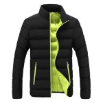 Foreign trade cross-border new men's stand-up collar cotton clothes men's Korean version of youth casual simple zipper color-blocking cotton clothes wholesale - Image 3