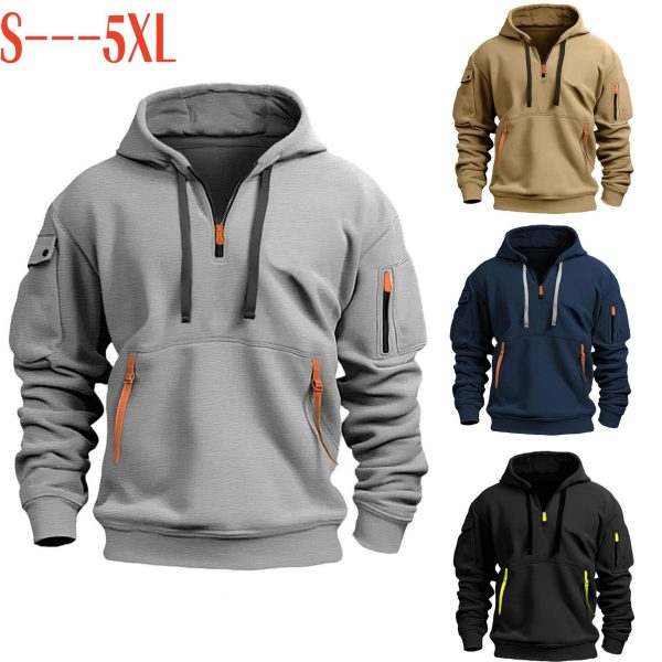 Qianshan County cross-border men's sweatshirt hoodie multi-pocket spring and autumn men's sweatshirt men's athleisure men's sweatshirt