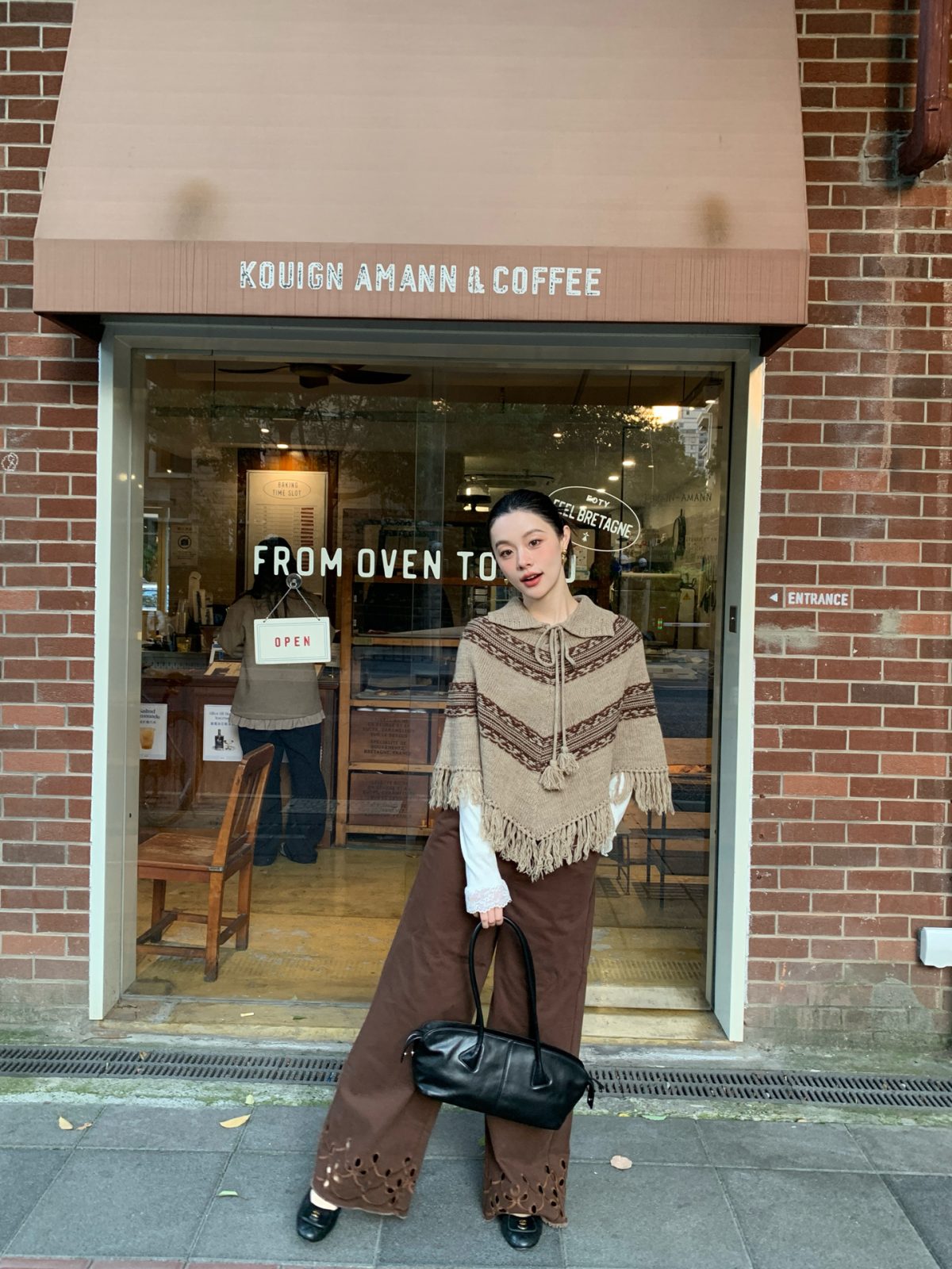 [Interpretation] NEWOPEN25 winter ethnic style retro fringed shawl sweater cropped coat women's C8201 - Image 3
