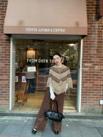[Interpretation] NEWOPEN25 winter ethnic style retro fringed shawl sweater cropped coat women's C8201 - Image 3