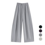 0347 Bamboo fiber fabric, elastic waistband, spring/summer wide-leg pants, long pants are loose - Image 2