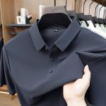 Cross-border dropshipping 2026 summer new men's premium POLO shirt, thin fully seamless nylon spandex elastic lapel - Image 3