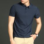 Large size high-end seamless ice silk polo shirt men's multi-color 2026 summer trendy brand lapel polo business short sleeve men