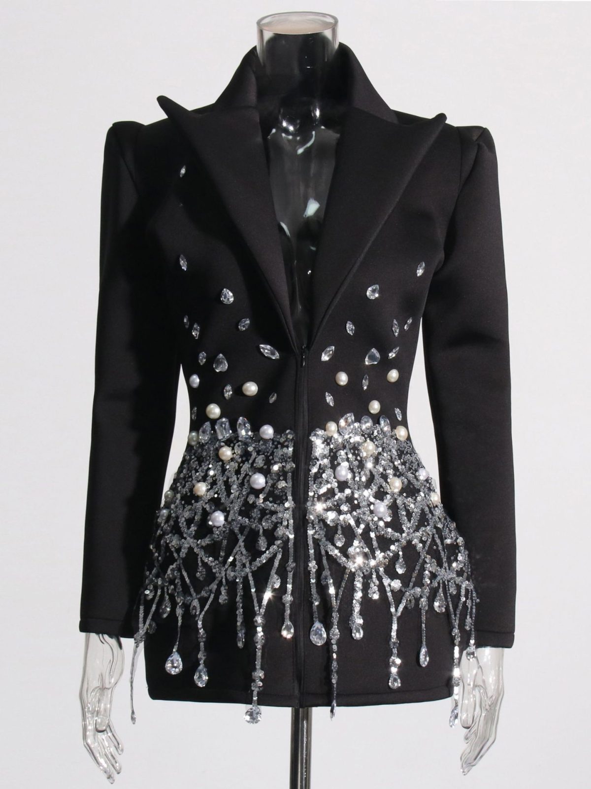European and American celebrity suit dress 2026 summer new socialite heavy industry rhinestone embellished design dress - Image 2