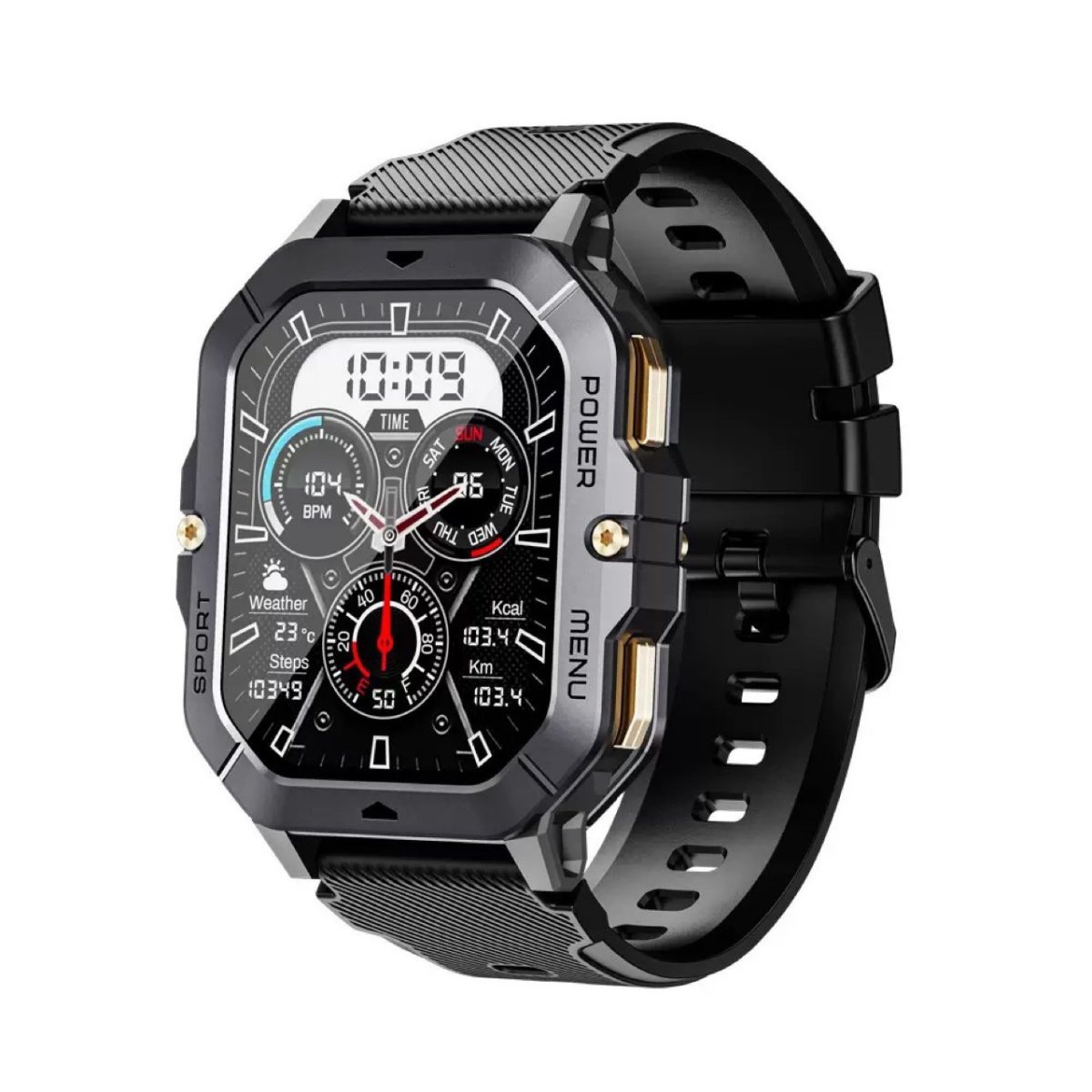 Cross-border bestseller C28 smartwatch, outdoor rugged sports watch, Bluetooth calling, heart rate and blood pressure call reminders - Image 1
