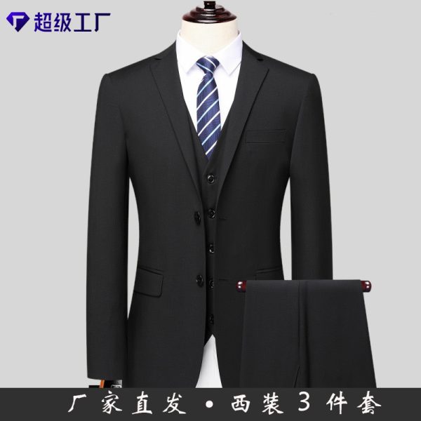 Suit suit, men's three-piece suit, Korean version, fashion, career, wedding, groomsmen's clothes, work group clothes, business suits, suits