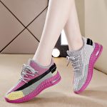 2025 Spring New Sneakers Women's Soft Sole Breathable Korean Style Versatile Color-Block Fly-Cut Shoes for Women, Lightweight Soft Sole Shoes
