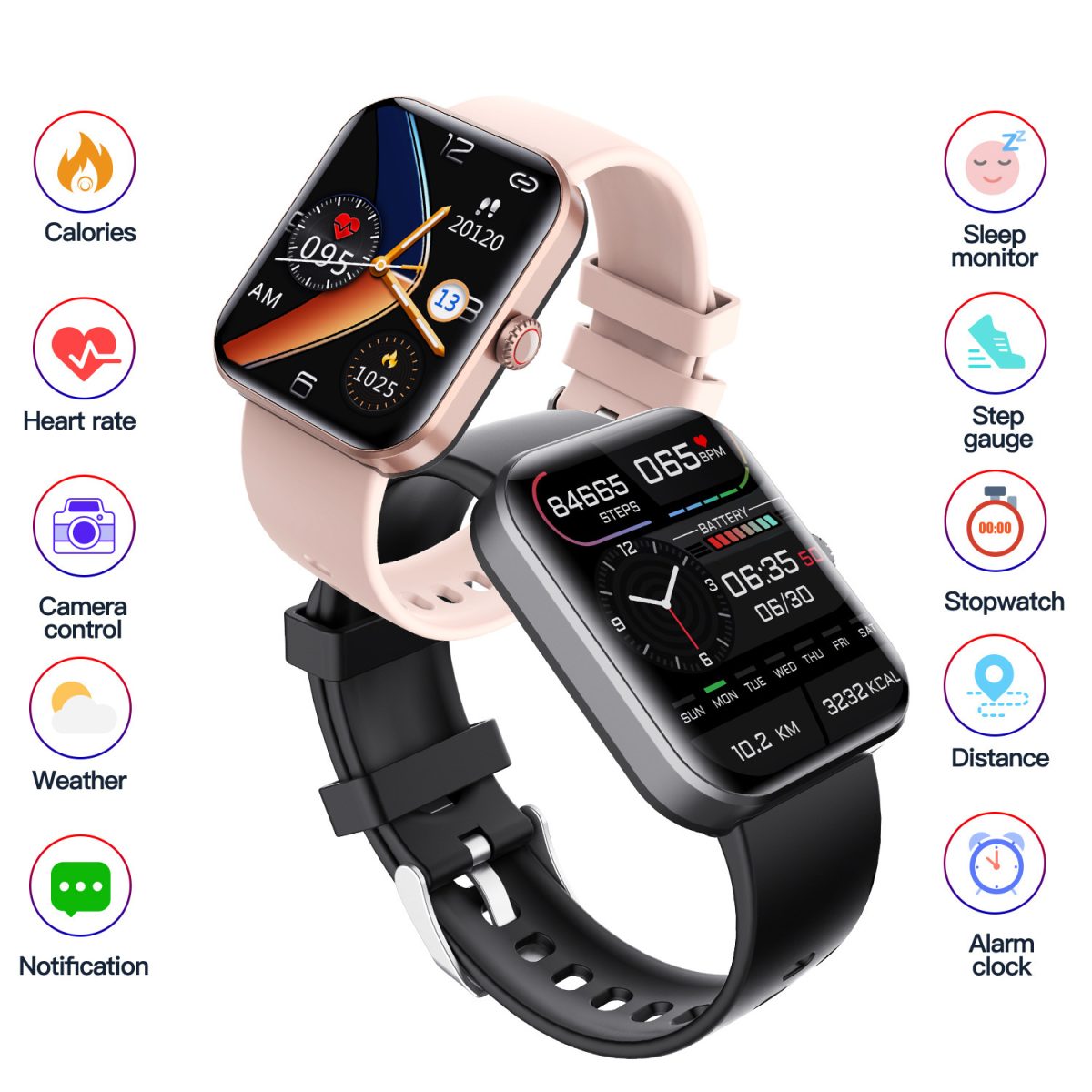 Cross-border F57L smart watch 1.91 HD IPS large screen waterproof heart rate, blood pressure, blood oxygen, factory direct supply watch - Image 4