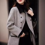 Autumn and winter Korean style new fashionable color-blocked collar jacket, women's wool coat, elegant casual versatile wool top for women - Image 4