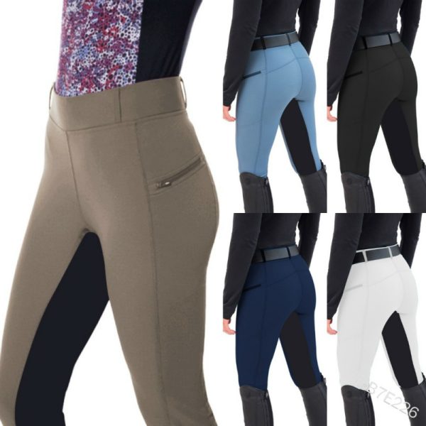 Independent station new women's equestrian pants casual zipper leggings pants foreign trade Amazon AliExpress women's clothing