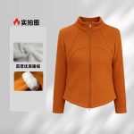 Thickened lambswool winter new stand-collar fishbone slimming versatile warm yoga outdoor running jacket for women - Image 4