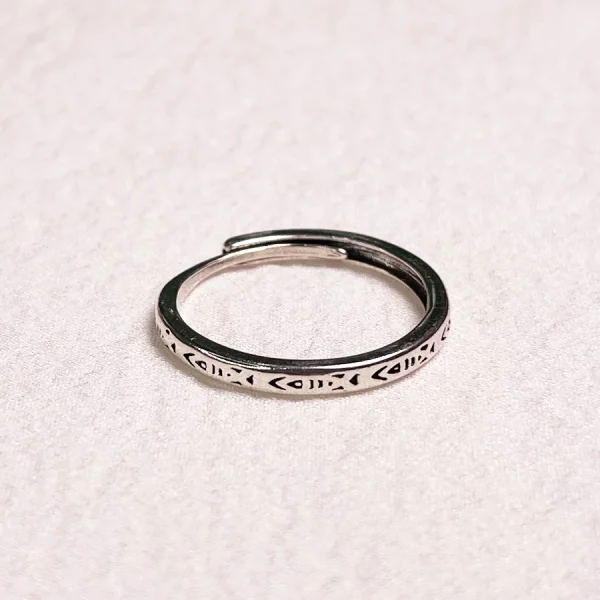 Niche vintage mermaid ring boys' high-end sense cool wind opening adjustable little finger ring girls' ring couple