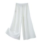 One dropshipping 2025 summer high-waisted loose pants for women, casual summer crackled Chinese-style pants, embroidered wide-leg pants for women - Image 2