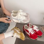 2026 Spring/Autumn New Forrest Shoes Lace-Up Breathable Mesh Casual Women's Outdoor Running Shoes Korean Style Flats - Image 3