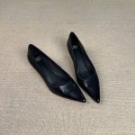 5CM French Pointed Toe Light Gray Wedge Heel Flats Women's Workplace Extra Soft Shallow Work Shoes Elegant High Heels Brand New - Image 2